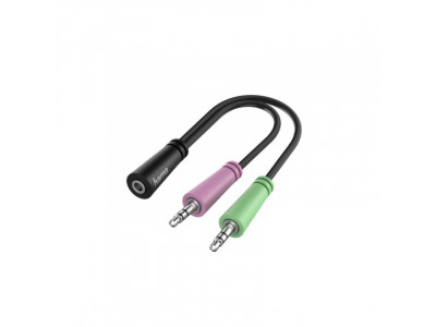 Преходник Audio Female 4 Pin to Male 2x3.5mm 0.1m Hama Adapter 200351